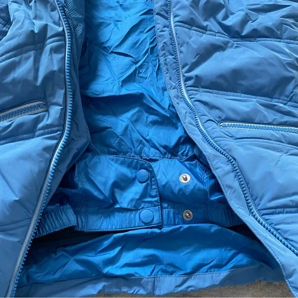 Marmot Girls Val D’Sere Hooded Winter Skiing Puffer Jacket, Blue Size Large - Picture 4 of 6